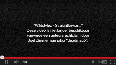 HardNewsNL's tweet photo. It seems @Deadmau5 took matters in his own hands by making YouTube delete the track "Straightforward". http://t.co/25YknCIrtM