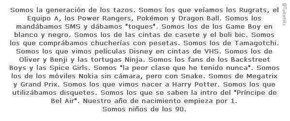 TuiterHits's tweet photo. Sin duda haber nacido en los 90 fue lo mejor. http://t.co/rUsYaBCkDq