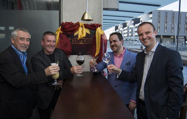 martin_o's tweet photo. The @the_rum_bar officially opened, half each - @garyhumphries &amp; @ABarrMLA - good luck Gil &amp; Leigh :-) #CBR http://t.co/M1ZY9mjuai