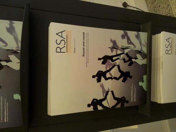 PanelWatch's tweet photo. .@wherethewomen Great meeting at the @theRSAorg - shame about the latest publication by 3 men w/only men on the cover http://t.co/95T7aEQScO