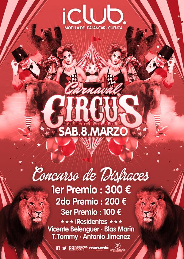 iclubcuenca's tweet photo. RT &amp; FAV #Sorteo: 1 ENTRADA GRATIS PARA EL #carnavaliclub #iclubcircus ¡A PARTICIPAR #iClubers! #sorteodelmartes http://t.co/uGshUaLND2