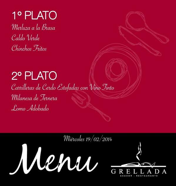 Grellada's tweet photo. Abriendo el apetito con el #menú de hoy. ¡¡¡Te lo vas a perder!!!
@Grellada #Restaurante  #Comida  #Bueu  #Morrazo http://t.co/YT1kNvU5ZB