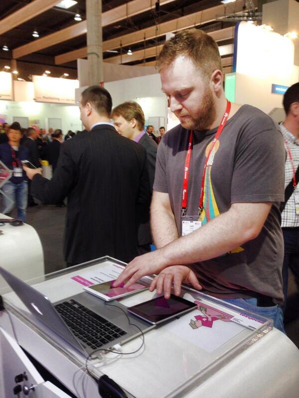 muellah's tweet photo. @bazso on stage w/ @TestJockeyApp: Hi MWC! Come show us some skills @ TestJockey stand (7G50)! :) Cheers! #MWC14 http://t.co/fhgbCXbGES