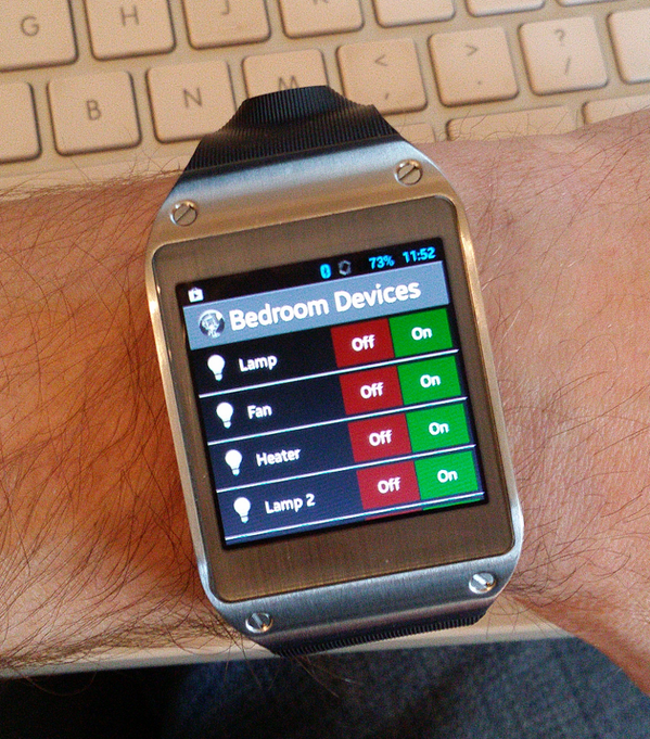 HomeAutom8's tweet image. iAutom8 running on the Samsung Galaxy Gear