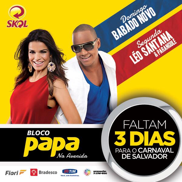 OficialPapa's tweet photo. Faltam 3 dias para o #Carnaval2014 !

#BLOCOPAPA #ABELA #OFERA http://t.co/Bw0WJrhaVI