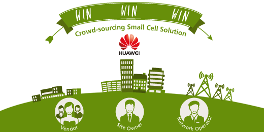 Huawei's tweet photo. Site owners, operators &amp; vendors #WIN tnx to #Huawei Crowd-sourcing Small Cells #MWC14 http://t.co/Xy37rxgk7R http://t.co/H3RfFfFIwx