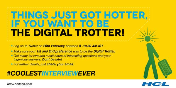hcltech's tweet image. Get ready for Round II of #CoolestInterviewEver