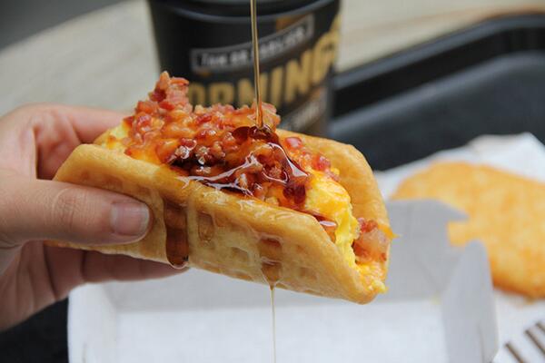 peeweeherman's tweet photo. The WAFFLE TACO is coming to 5,500 Taco Bells! I don't know whether to go with 'Waffle-y' or 'Taco-y'! http://t.co/Iq2AsQeul5