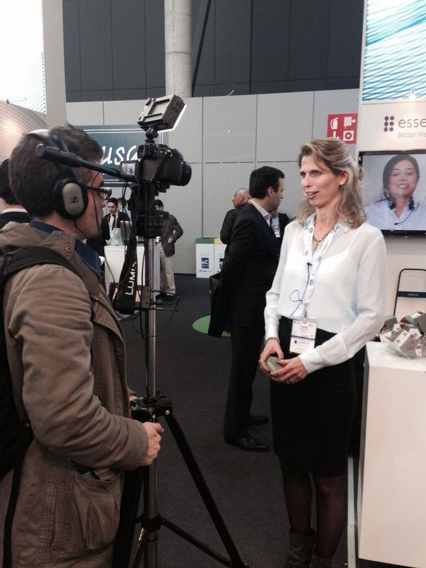 Essence_grp's tweet photo. @numerismedia interviews our very own @DanielaPerlm at #MWC14! Tune-in to see how are enabling the #IoT revolution! http://t.co/40s8EnidDA