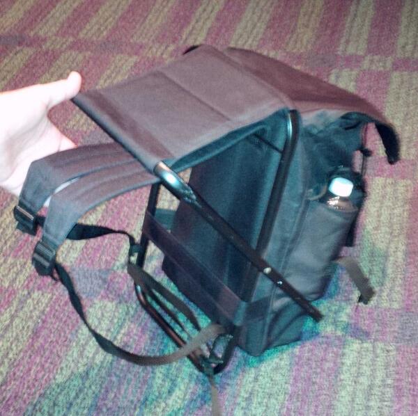 wareFLO's tweet photo. Check out my backpack chair! Really great when you get to about aisle 4300 on way to 8600 on #HIMSS14 exhibit floor! http://t.co/Uy0goBcuuK