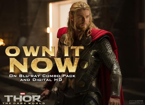 Own #ThorDarkWorld on Blu-ray &amp; Digital HD Combo Pack! Deleted scenes, gag reel &amp; more: bit.ly/1gztXgB