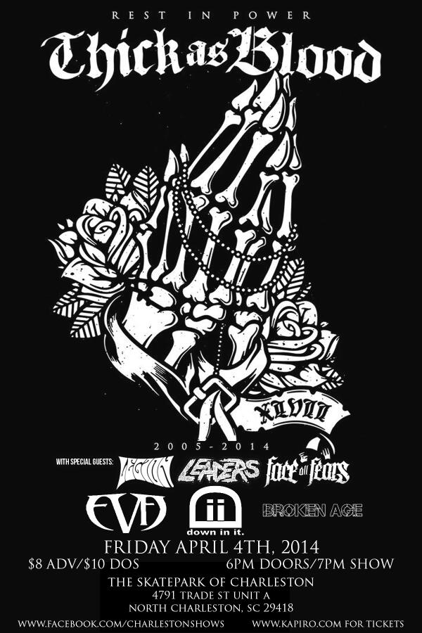 EVA. down in it.. Broken Age. Thick As Blood. April 4th. My birthday-ish. Chas. Skate Park. Bring me Rockstars &amp; hugs