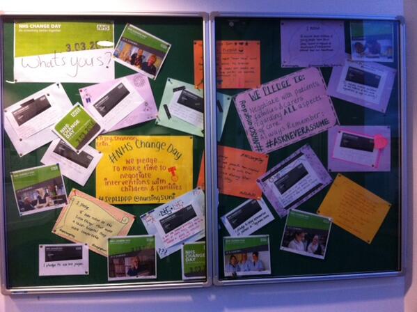 createyourself9's tweet photo. #sep11ppp Pledge wall @nursingSUni @wlasinclair @NHSChangeday Well done everyone!! #proud #NHSChangeDay http://t.co/TUP7qZWzV6