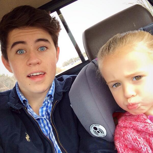 Nashgrier's tweet photo. Driving around with sky 😁 http://t.co/5ukSl8mFIA