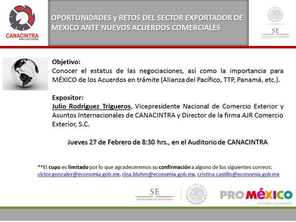 ¿Quieres conocer el estatus de las negociaciones así como la importancia para México de los acuerdos comerciales?