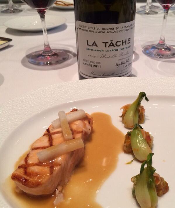 Red wine with fish? When it's La Tâche, at @lebernardin, with the incomparable @aldosohm, I say YES. #andpourmore