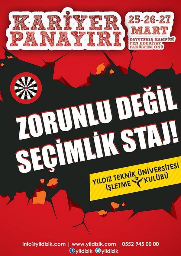 Zorunlu değil seçimlik staj!

#KariyerPanayiri 25-26-27 Mart'ta!

Detaylı bilgi için: facebook.com/events/2559656…