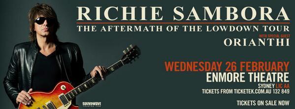 TheRealSambora's tweet photo. see you tonight Sydney - let's do this
@orianthi @Enmore_Theatre 
tix:  http://t.co/0XgLrNlE8y http://t.co/fliRNlRD3E