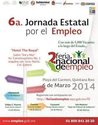 PlayaLovers's tweet photo. Feria Nacional del Empleo 2014
06 de Marzo @STyPS_QR #PlayadelCarmen  http://t.co/bpQiqg9qp9