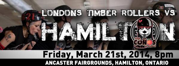 Free Roller Derby bout in the #HamON area on March 21! losconosrollerderby.com/EVENTS.html