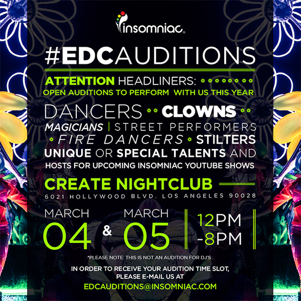 EDC_LasVegas's tweet photo. OPEN AUDITIONS for #EDC Las Vegas performers &amp; dancers! #EDCAuditions: more details at http://t.co/2gmAs1J0oR http://t.co/Ze8Wy6aNJB