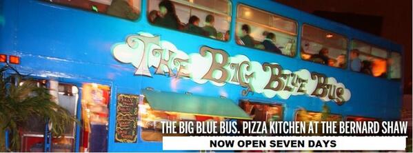 The Big Blue Bus is now open 7 days a week at the Bernard Shaw. Pop in #TheBigBlueBus #pizza #Dublin