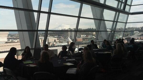 tourismpro's tweet photo. Mt. Rainier greets @GoWestSummit folks #Tacoma  #gws14 http://t.co/JaMsl7iZBg