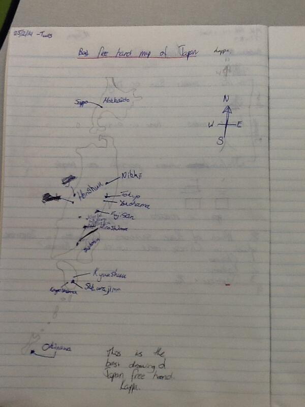 KarmicLoki25566's tweet image. A map of Japan.  Part of what i did in my Japanese Class...  #DethKnights