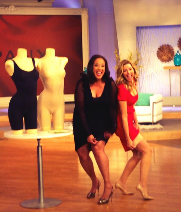 SPANX on X: Sara and @LeahWilliamsQVC flashing their Spanx bodysuits on  the @QVC set! Thanks for watching tonight Spanx fans!   / X