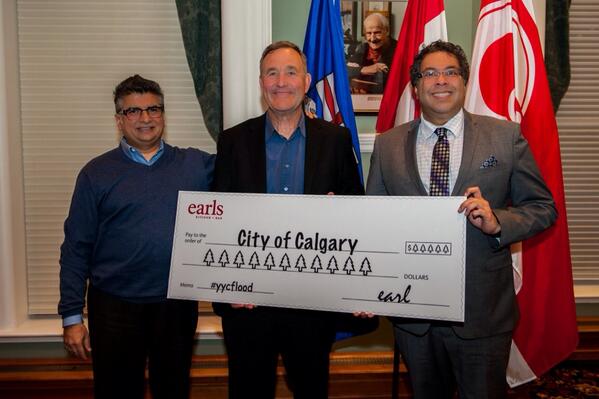 nenshi's tweet photo. Congrats to @earlsTinCalgary on their reopening and thanks to @earlsrestaurant on their generous donation of trees! http://t.co/PJTuc8moYE