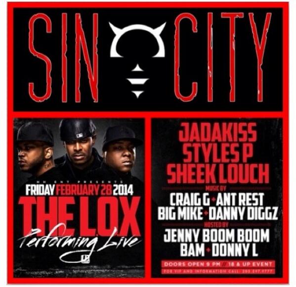 AddictionCT's tweet image. THIS FRI THE LOX LIVE IN CONCERT @SINCITYCT #THE #REUNION DONT MISS GET YOUR TICKETS NOW @ LOXTICKETS.COM
