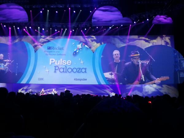 jwolpert's tweet image. Elivs Costello at #ibmpulse. The only school is old school.