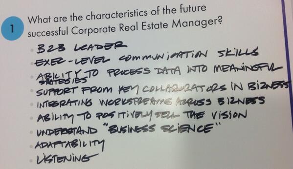 preOccupiedBlog's tweet image. What are the characteristics of future #cre manager?  See pic for brainstorm. 
#1Bigday #corenetglobal #cbre