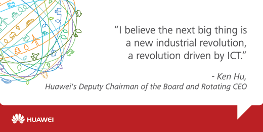 Huawei's tweet photo. Ken Hu, from #Huawei, believes that an #ICT revolution is on the horizon. Read more http://t.co/XUJtSgBe3z #MWC14 http://t.co/TyvxHIgZfU
