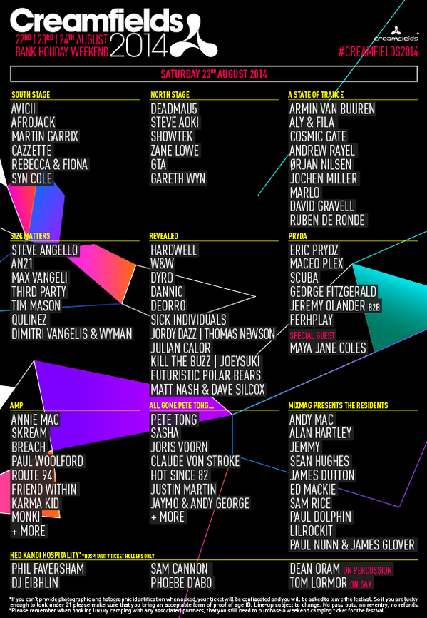 RevealedRec's tweet photo. Big news! We'll be hosting a @RevealedRec stage at @Creamfields this year! Check out the flyer #Creamfields2014! http://t.co/Tq65FAxgnw