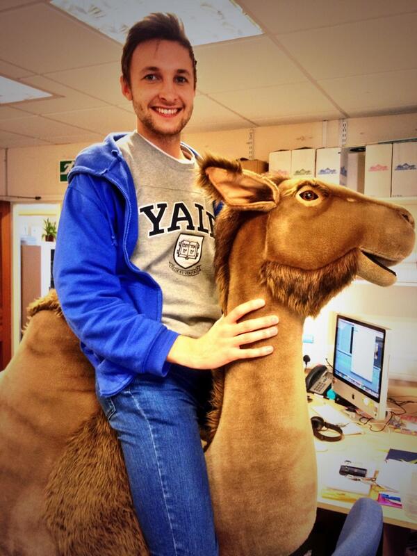 SUBUPresident's tweet image. Riding @NeSSaCamel in the SUBU office #notcomfortable
