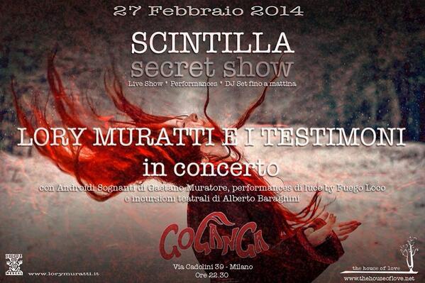 mescalofficial's tweet photo. Domani sera @lorymuratti a #milano imperdibile #Scintilla Secret Show al Goganga http://t.co/qWbTokIPzv