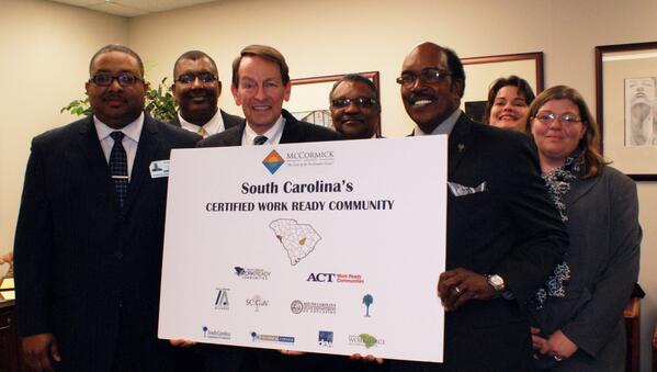 EducationSC's tweet image. McCormick County 2nd in #SouthCarolina designated #WorkReadyCommunity by @ACT! 1.usa.gov/1q82ppm #sctweets #sced