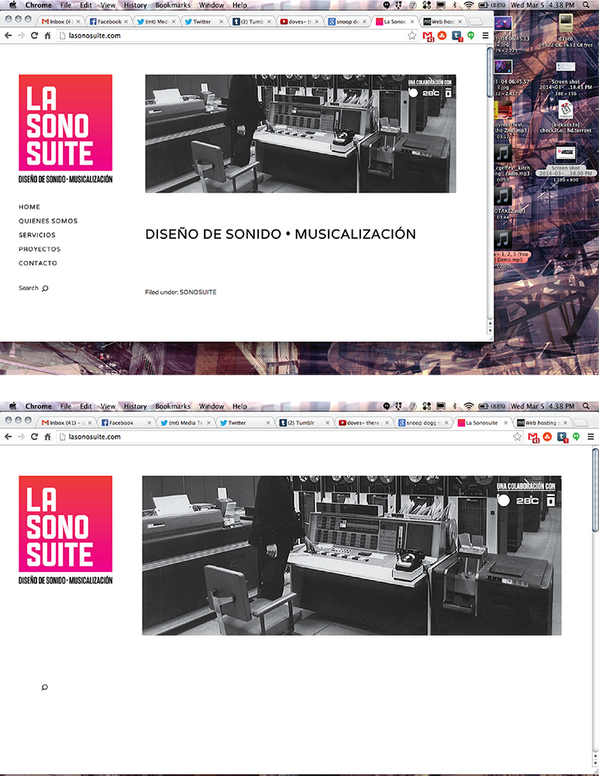 lasonosuite's tweet photo. @mediatemple hey guys, need some help, my site wont load properly on chrome while the browser is on full screen. http://t.co/z3vckiait8