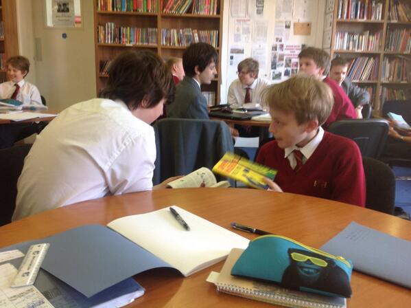 RADNORENGLISH's tweet photo. Year 9 students at 'Book Speed Dating' for World Book Day. http://t.co/15DBcCUlBr