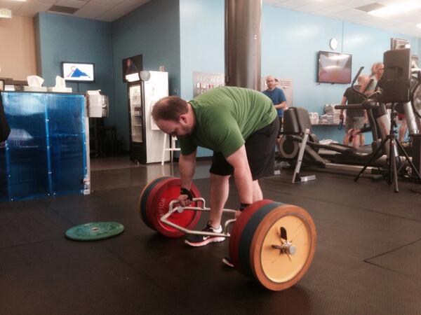 Rustcoach87's tweet photo. My guy Matt set a new PR today on deadlift  415 lb, @Eric_Bach would be proud http://t.co/ynr9UrWXVL