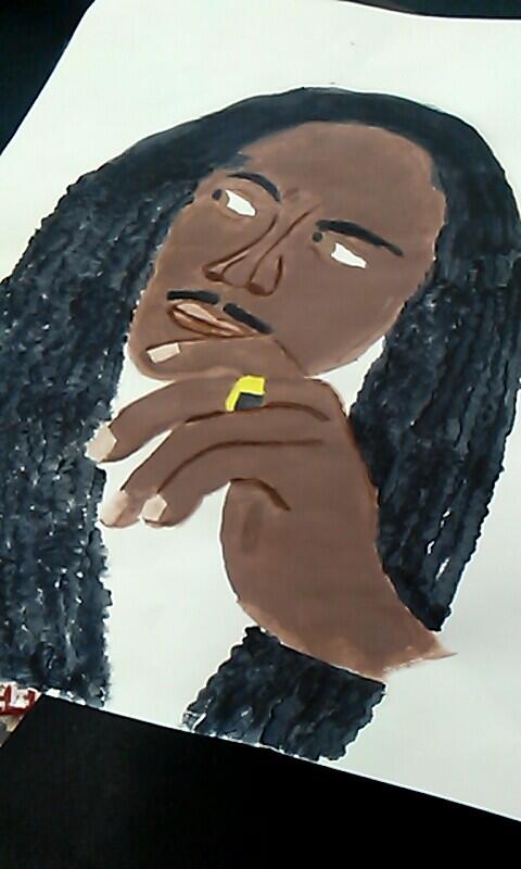 BlwnMindSociety's tweet image. Painting Bob Marley in Art. #HateArt