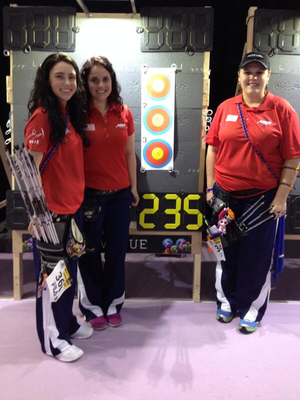 USAArchery's tweet photo. BREAKING: #TeamUSA compound junior women set a new world record with a 235 (out of 240) in team semifinals! #WAIC2014 http://t.co/Wm8F4yxnrU