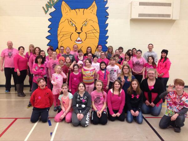 <a href="/LakesideLynx/">Lakeside Academy</a> students and staff wearing pink today in support of Anti-Bullying. Stand up, speak out!