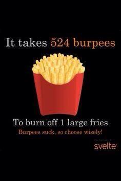 TheKellyOShow's tweet photo. YIKES! Hold the fries! RT @StudioFitnessNW: I thought you would enjoy this only 3 days left #ffburpee http://t.co/4HaENdW6uC