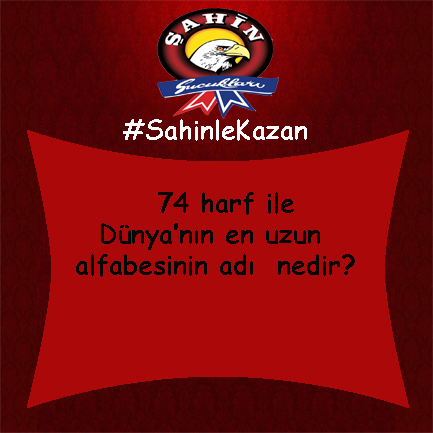 Sayfamızı takip et,tweeti RT et,soruyu #SahinleKazan etiketi ile doğru cevapla 7 şanslı kişiden biri sen ol!Bol şans