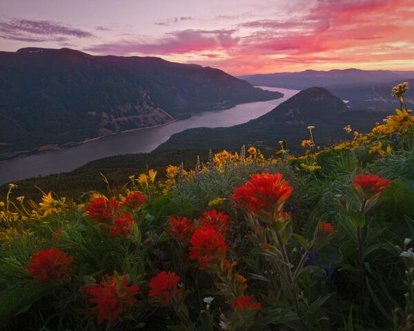 SnapAbove's tweet image. Dusk on the Columbia River Gorge, Washington  by John Williams. #Astrophotography #Astronomy #Washington #Spring
