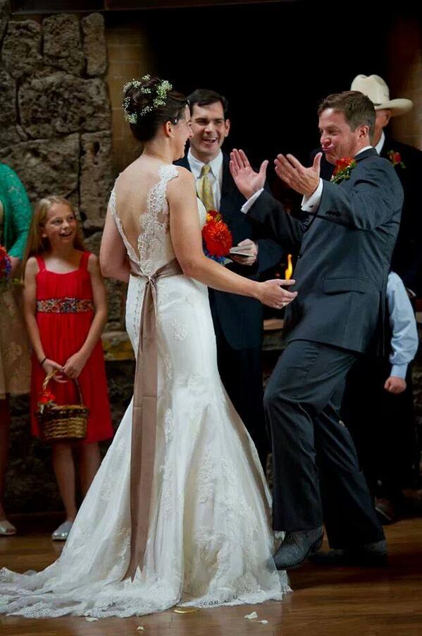 A Bridal Impressions #bride, getting a great reaction from her husband. #precious #love #wedding
