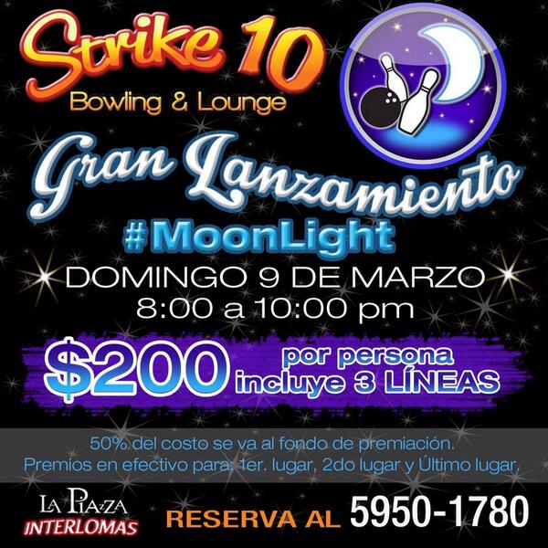 PiaSuites's tweet photo. Moon Ligth #strike10 no te lo puedes perder todos los domingos apartir del 9 de marzo!!! has tu reservacion http://t.co/JUnHYUUpO1