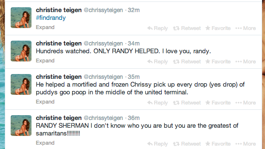 BuzzFeed's tweet photo. Help @chrissyteigen #findrandy http://t.co/pybaHBZcNA